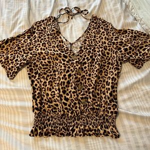 Maurices Leopard Print Cropped Shirt